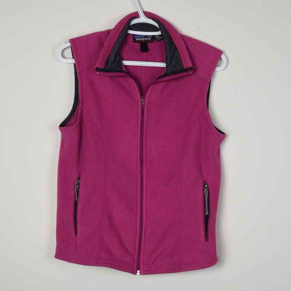 Patagonia Synchilla Pink Fleece Collar Vest Small - Picture 1 of 2